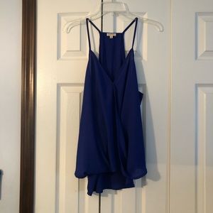 Royal blue sheer tank top
